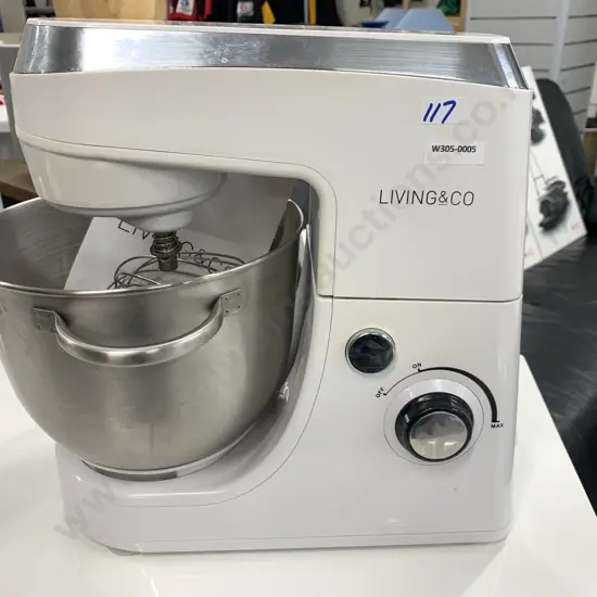 Living & Co Bench Mixer, 350W, 4.2L Stainless Steel Bowl
