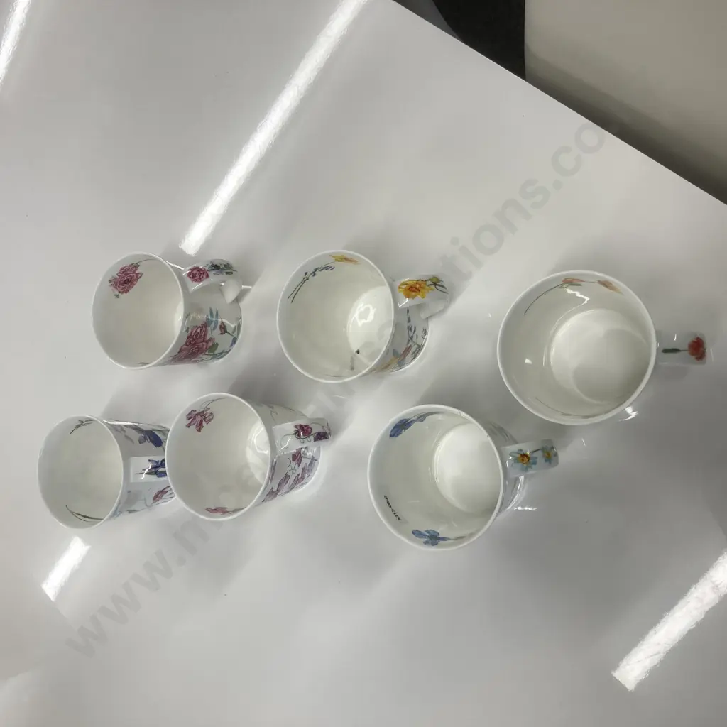 Set Of Six Dunoon Bone China Country Garden Coffee Cups Image 1++