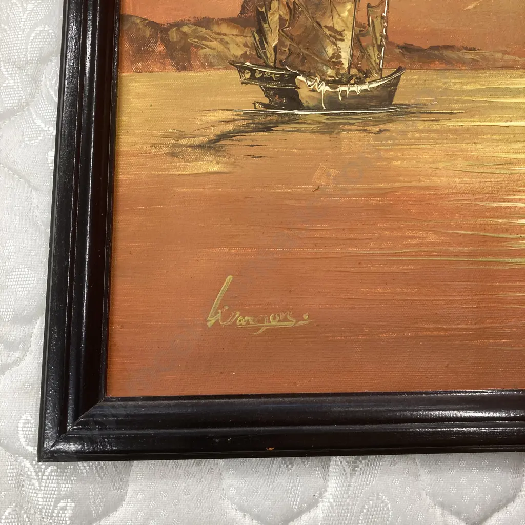 Original Artwork Pair Of Junks Signed By Artist, 52 x 68cm Image 1++