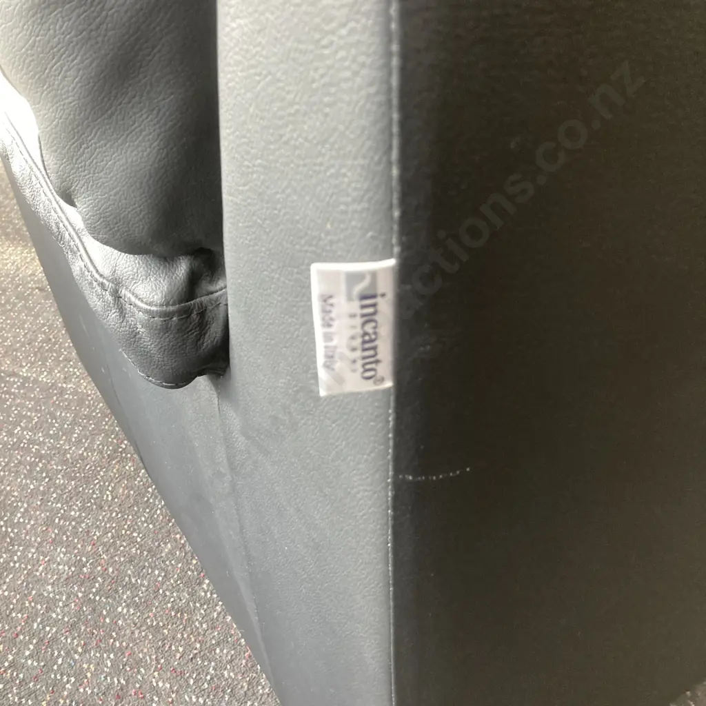 Italian Incanto Divani Black Leather 3 Seater & 2 Seater Lounge Suite Image 1++