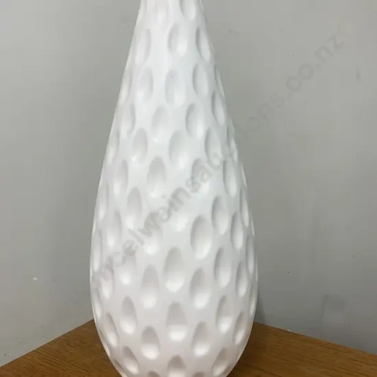 Jane Packer Dimpled Tall White Ceramic Vase, H46cm, Portugal