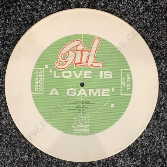 Vintage Girl 'Love Is A Game' 7" White Vinyl Single - Jet Records 1980( Donated As Unable to Sell )