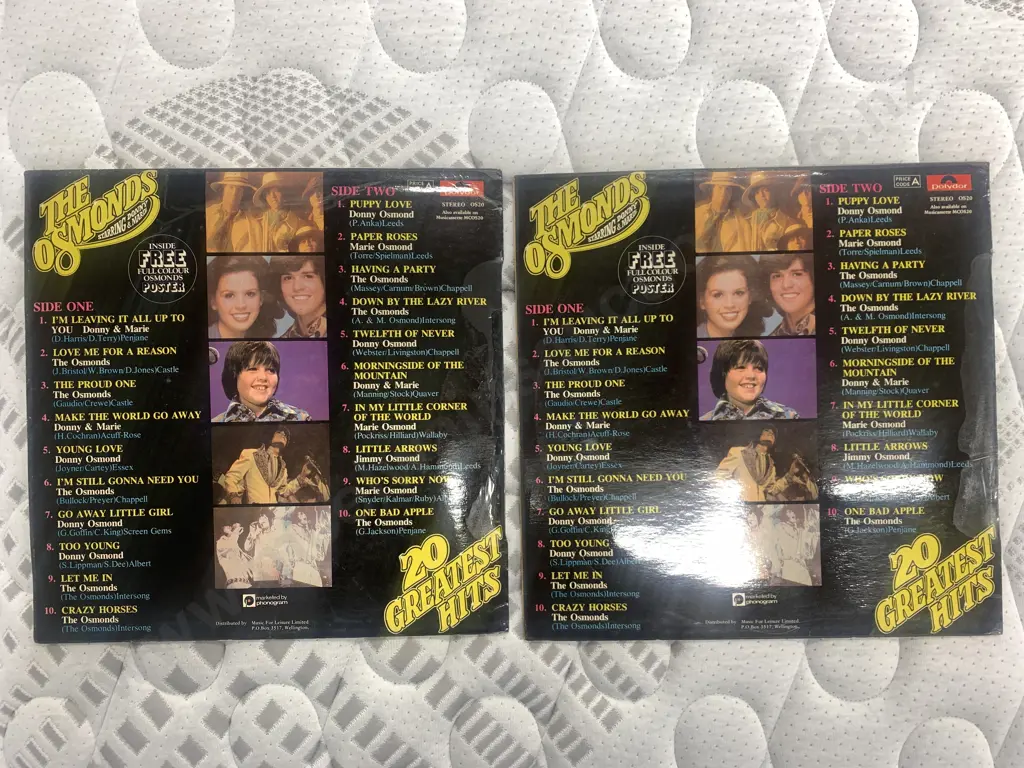 The Osmonds 20 Greatest Hits Vinyl Lp x2 Image 1++