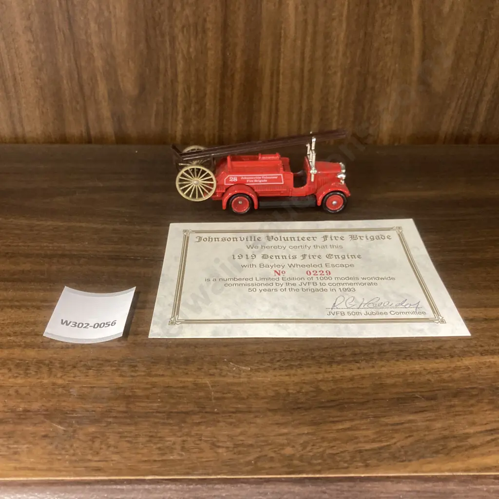 Johnsonville Volunteer Fire Brigade 50th Jubilee 1919 Dennis Fire Engine With Bayley Wheeled Escape, #229/1000, Lledo Image 1++