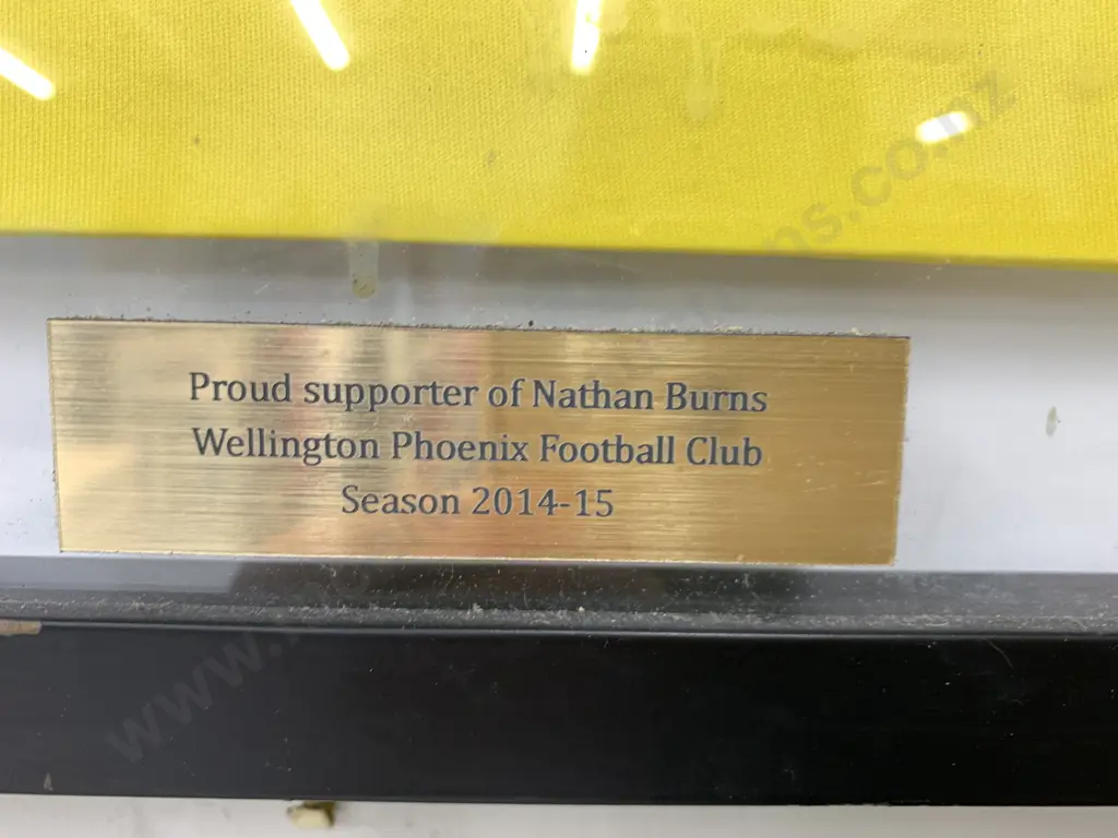 Phoenix Football Club Framed Nathan Burns Jersey Season 2014-15, 81 x 76cm Image 1++