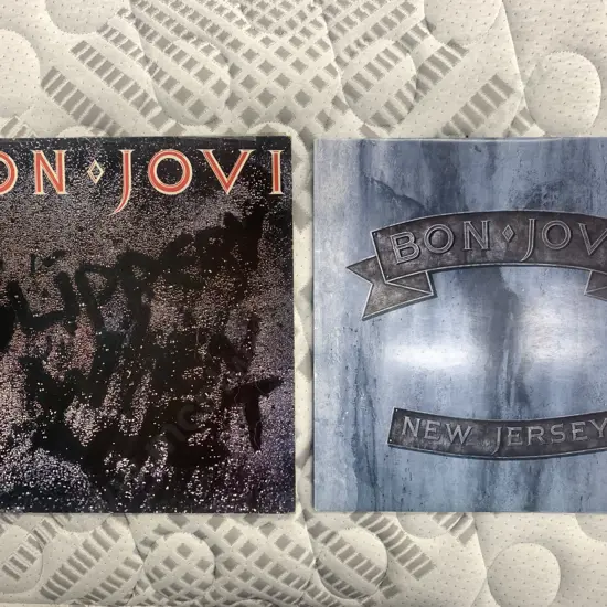 Bon Jovi Slippery When Wet Lp With Bon Jovi New Jersey Lp