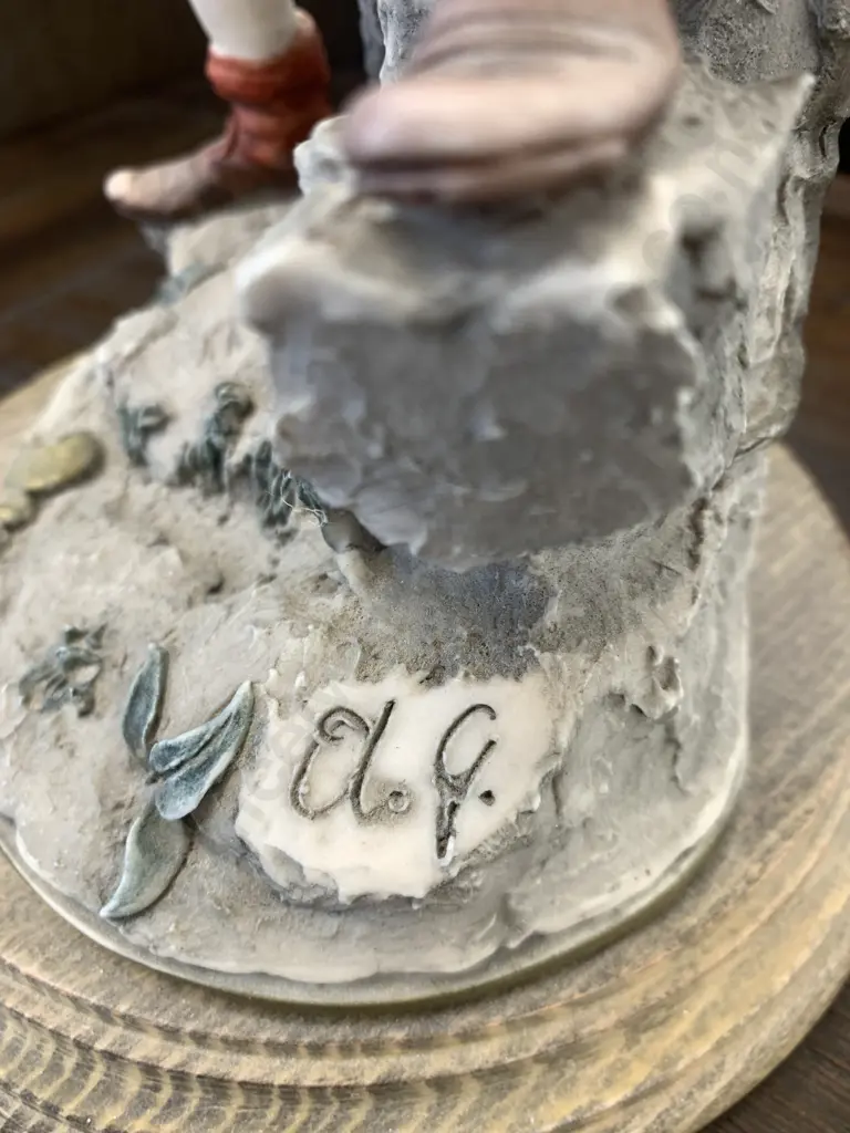 Vintage Armani Boy With Slingshot Figurine, Signed AG Image 1++