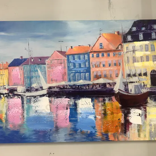 Canal Scene Picture On Canvas, 60 x 90cm