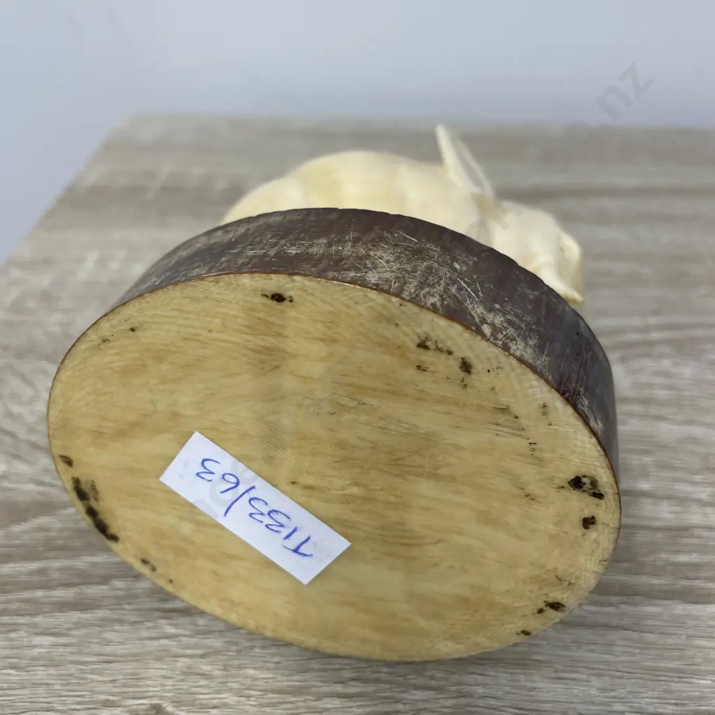 Ivory Carved Elephant Tusk H13cm. Carved from tusk. Beautiful detail Image 1++