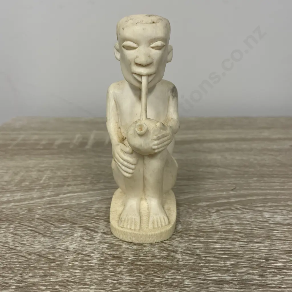 Carved Ivory Crouching Figurine H12cm Image 1++