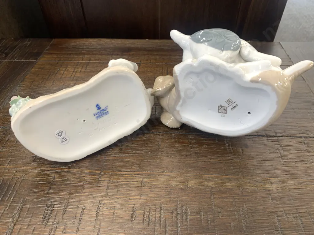 Lladro Puppy Sniffing Flower (af) With Nao 'Twerp & Mikie' Playing Puppies Image 1++