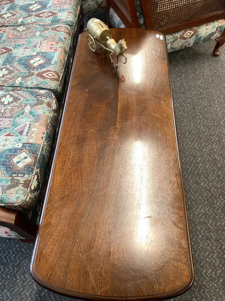 Mahogany Occasional Table, Cabriole Legs H43 W121 D45cm Image 1++