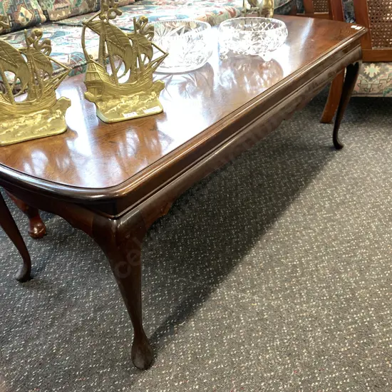 Mahogany Occasional Table, Cabriole Legs H43 W121 D45cm