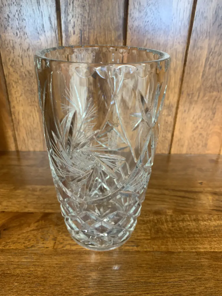 Stunning Vintage Heavy Crystal Vase, H18cm Image 1++