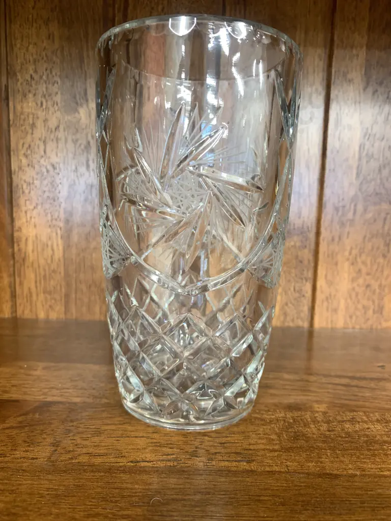 Stunning Vintage Heavy Crystal Vase, H18cm Image 1++