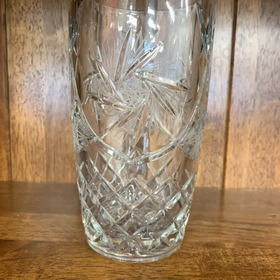 Stunning Vintage Heavy Crystal Vase, H18cm