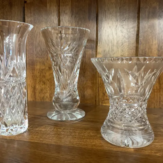 Assorted Vintage Crystal Vases x 3