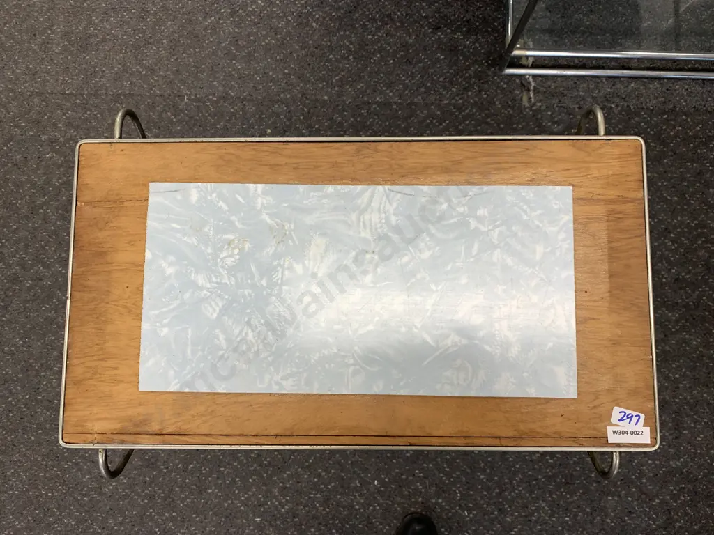 Retro Occasional Table With Magazine Rack, Formica Insert On Top, H52 W46 D32cm Image 1++