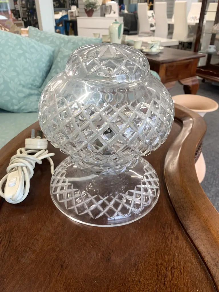 Vintage Crystal Table Lamp, H24cm Image 1++