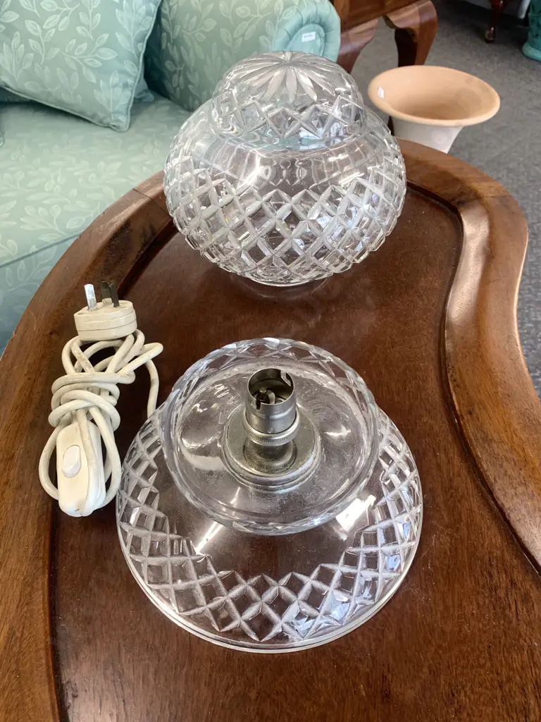 Vintage Crystal Table Lamp, H24cm Image 1++