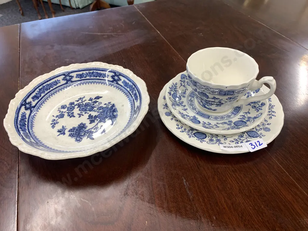 Assortment Of Blue & White Flo China Items Including Myott & Mason Ware Image 1++