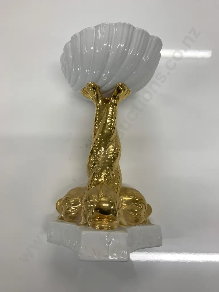 Art Deco Dish With Fish Pedestal, H25cm Image 1++