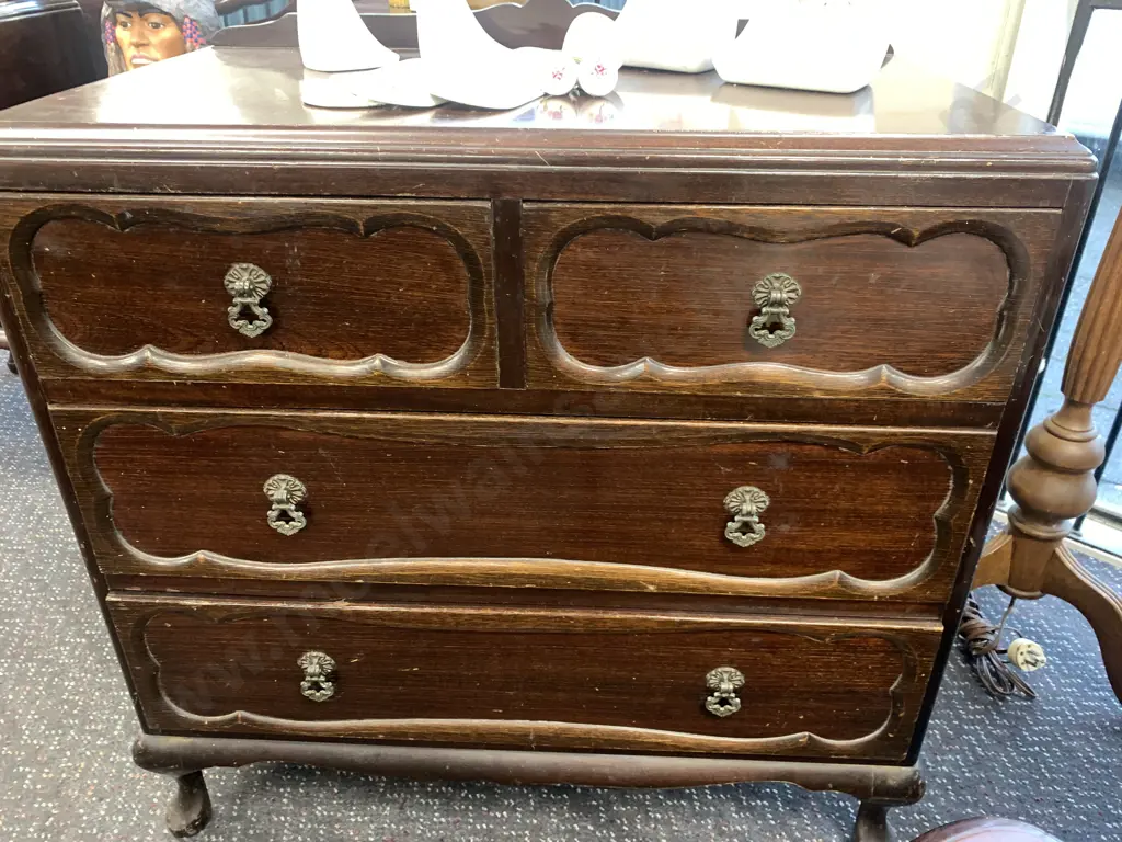 Mahogany 5 Piece Bedroom Suite, Country Comfort Mattress, Dressing Table, Tallboy, Pair of Bedside Cabinets & Bed Image 1++