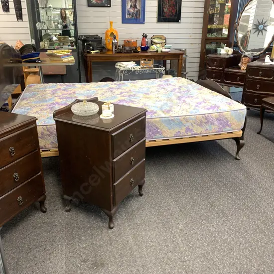 Mahogany 5 Piece Bedroom Suite, Country Comfort Mattress, Dressing Table, Tallboy, Pair of Bedside Cabinets & Bed