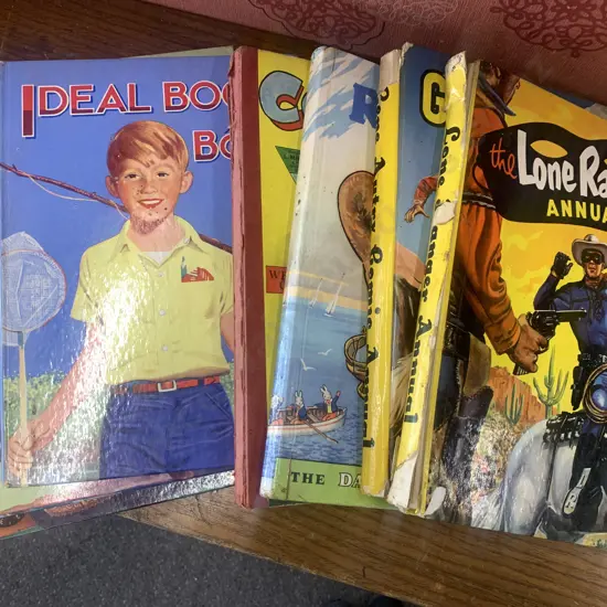Assortment Of Vintage Books Including 'The Lone Ranger', 'Rupert', 'Cowboy Hero' Etc
