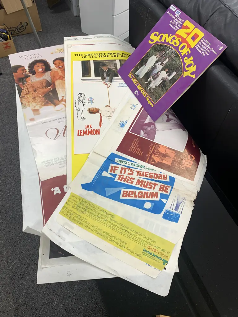 Assortment Of Vintage Movie Advertising Posters & Songs OF Joy Record Image 1++