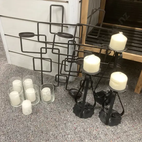 Assorted Candles And Candle Holders