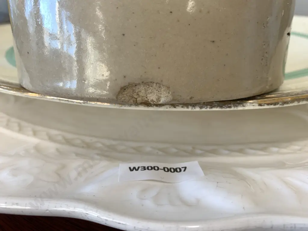 Alfred Meakin Oval Platter, White Turkey Oval Platter & Stone Jar (af)   Image 1++