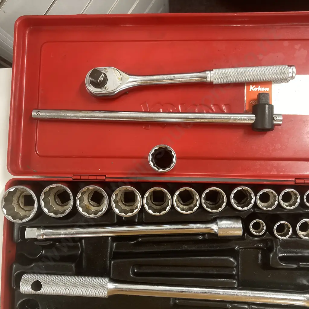 Koken 29 Pce Socket Wrench Set In Steel Case, Model 4290AM Image 1++
