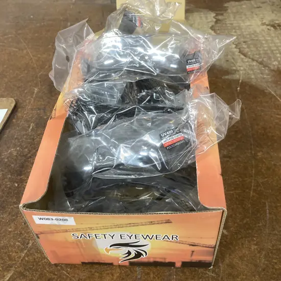 Box Of Twelve New Hawk-i Safety Eyewear, Clear Lens, AS/NZ 1337 Compliant, UV 400, Anti-Fog Coated