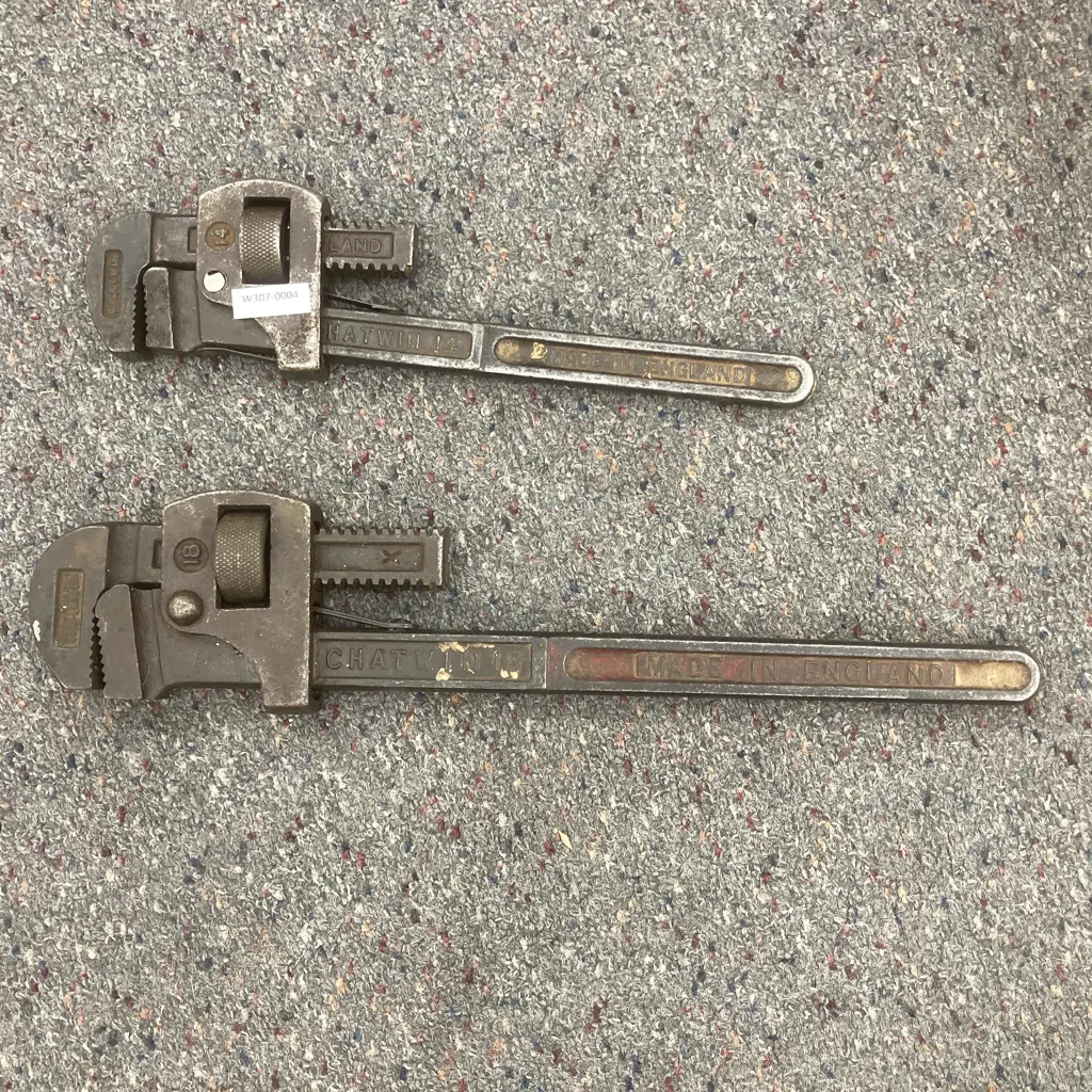 Vintage Chatwin 18" & 14" Pipe Wrenches Image 1++