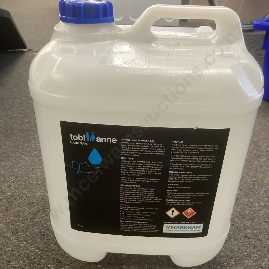 20 Litre Tobi Anne Hand Sanitiser Image 1++