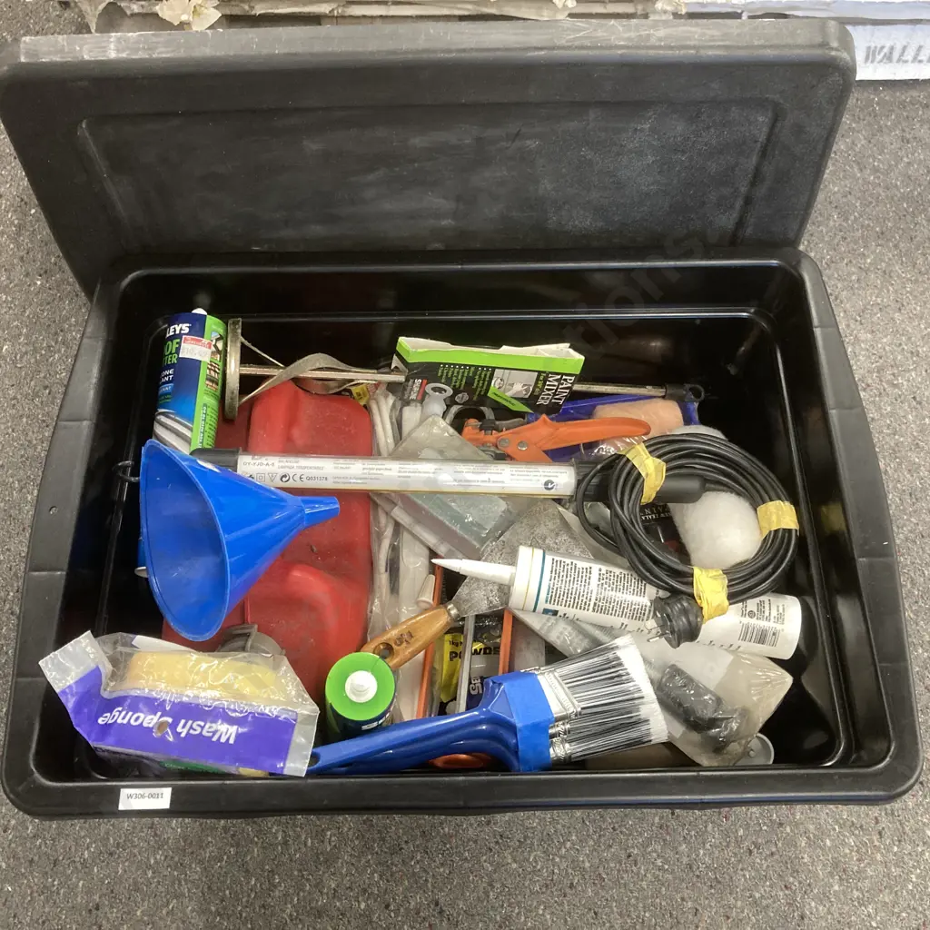 Black Lidded Bin, Painting Sundries, Silicone, Gas Can Etc Image 1++
