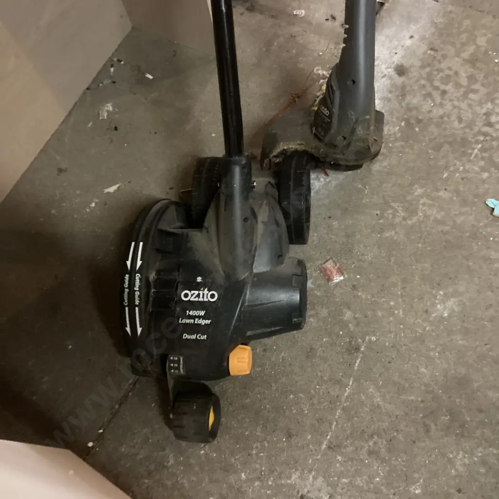 Ozito 1400W Lawn Edger Dual Cut, Ozito 230mm Line Trimmer, Pack of Ozito Grass Trimmer Blades Image 1++