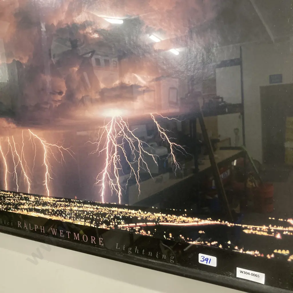 Framed Artwork Titled Lightning, Bruce McGaw Graphics Ralph Wetmore, 63 x 93cm Image 1++