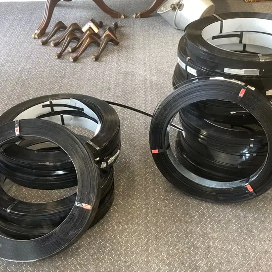 Fifteen Rolls of 16mm Black High Tensile? Steel Strapping, 45-50Kg? Each Roll, 545mm Dia, 60mm Core
