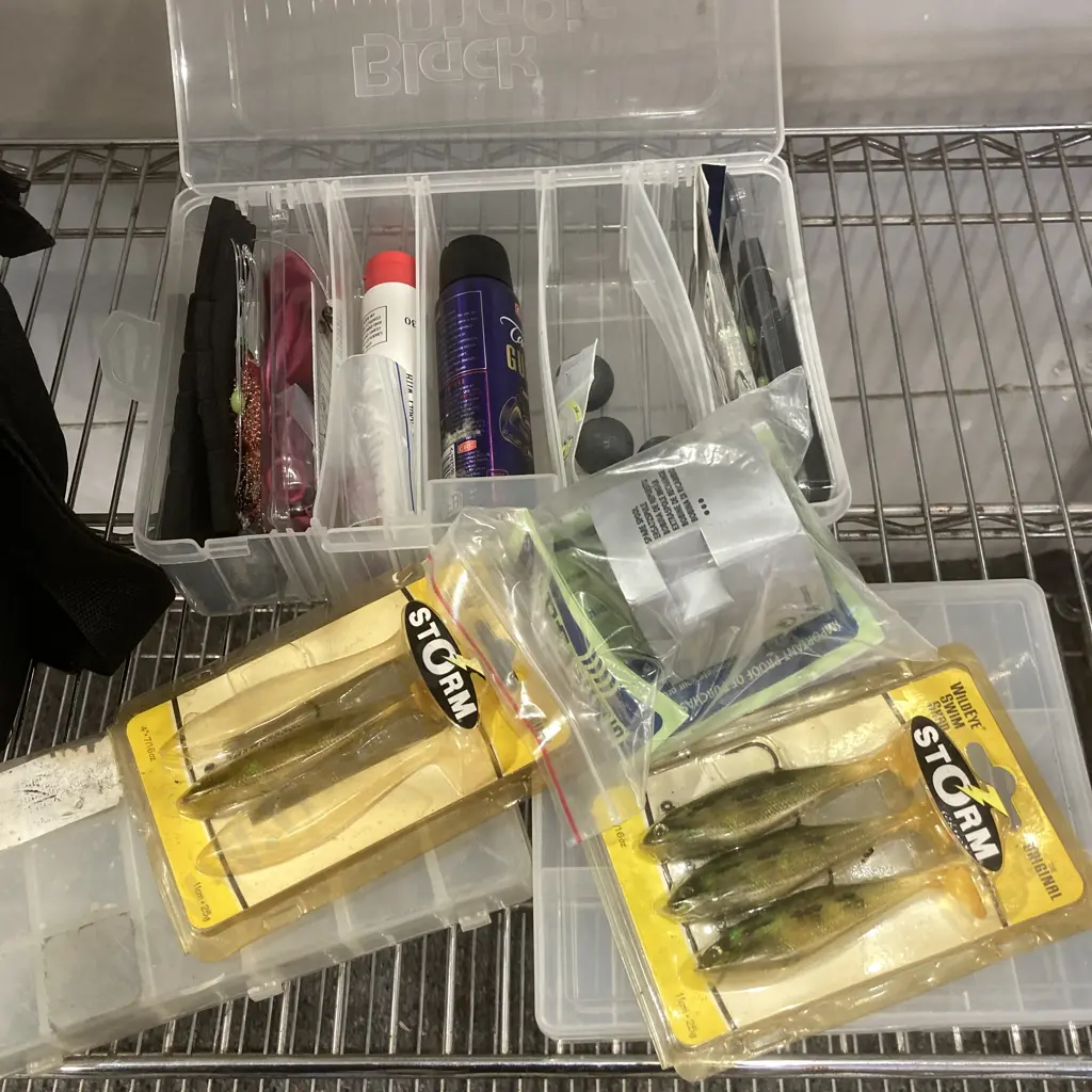 Black Magic Fishing Tackle Bag With Hooks, Lures, Line Etc Image 1++