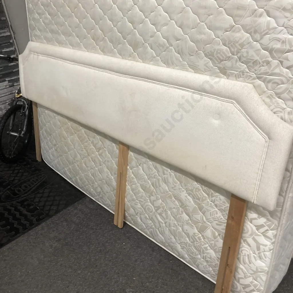 SilentNight Orthopaedic (UAE) Bed, W200 L192cm, Split Base, With Padded Fabric Headboard (Random Bed Legs) Image 1++