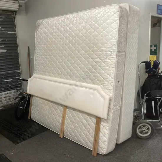 SilentNight Orthopaedic (UAE) Bed, W200 L192cm, Split Base, With Padded Fabric Headboard (Random Bed Legs)