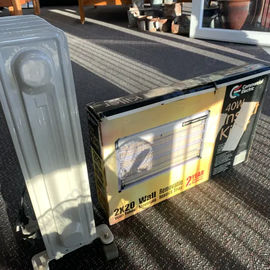 Commercial Electric 40 Watt Insect Killer And 5 Fin Oil Heater
