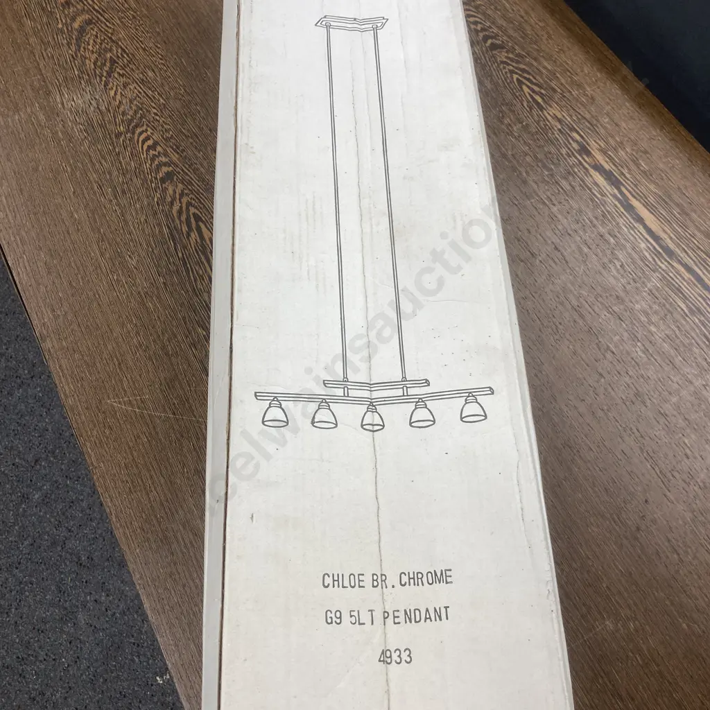 New Chloe Br. Chrome G9 5 Light Pendant Ceiling Light Image 1++