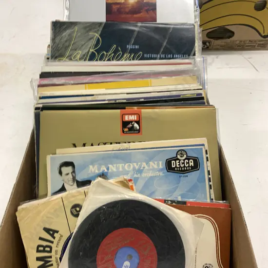 Box Lot Of Classical Lps And 45s
