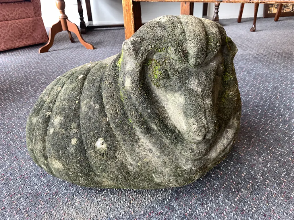 Cast Concrete SHEEP Garden Sculpture, H45 W60 D48cm Image 1++