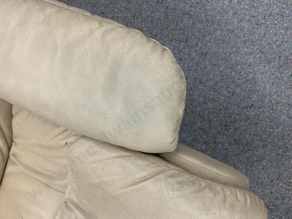 Stressless Chair & Footstool, Mocha Colour (Wear on Right Arm) Image 1++