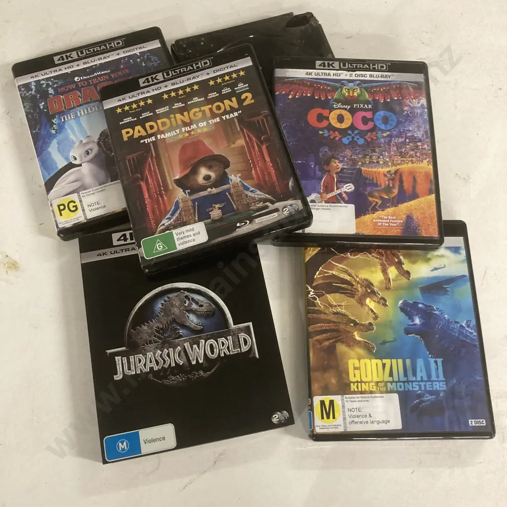 4K UltraHD x 6, Jurassic World, Help, Coco, Paddington2, Godzilla II, Train Your Dragon Image 1++