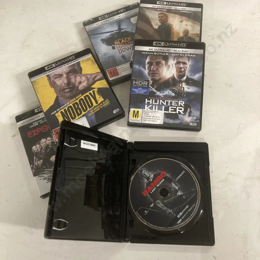 4K UltraHD x 6, Rambo Last Blood, Nobody, Black Hawk Down, Hunter Killer, Expendables, Angel Has Fallen Image 1++